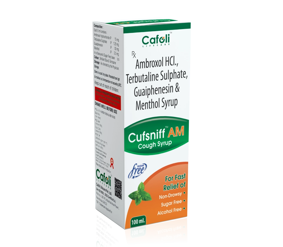 Ambroxol (10mg) + Guaifenesin (25mg) + Terbutaline (0.5mg) Syrup at Best Price in PCD Pharma Franchise for Respiratory and Cough Relief.